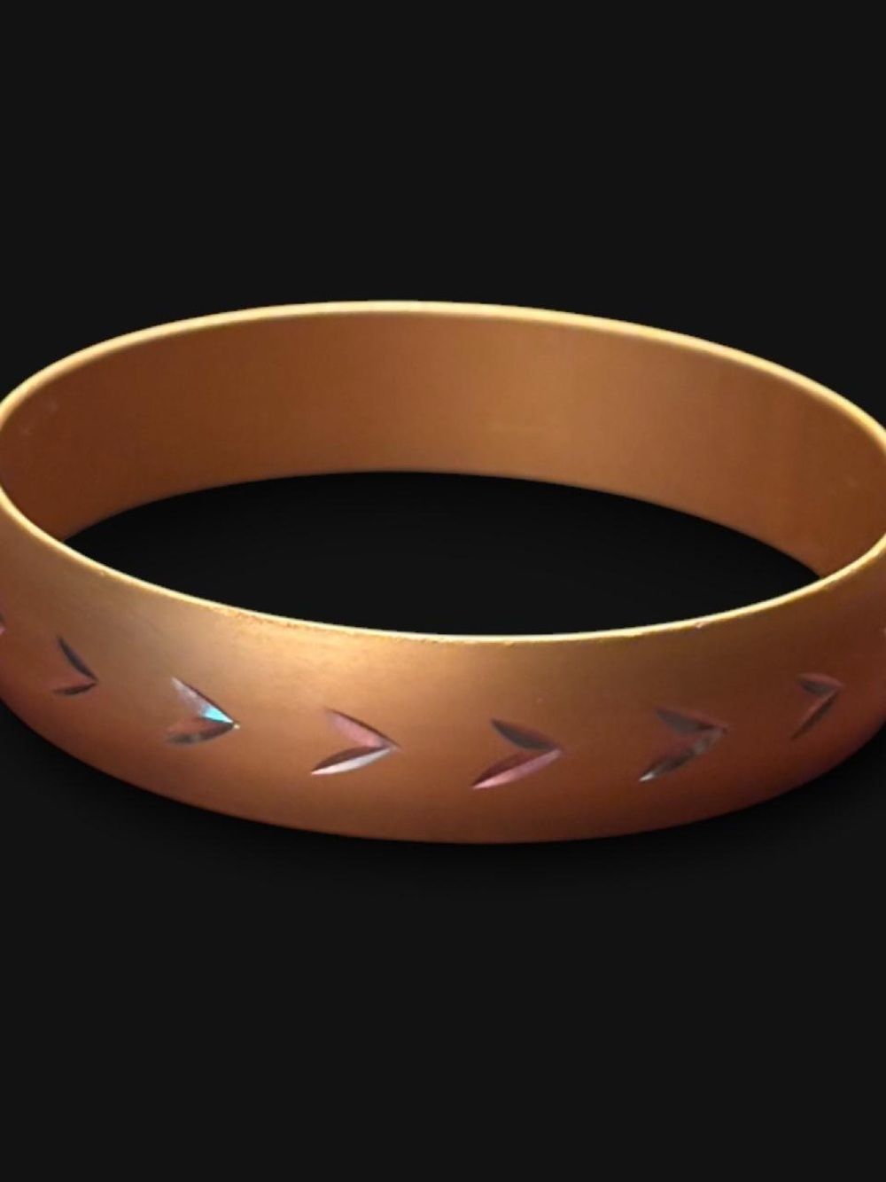 Metal Bangle Bracelet with Leaf/Arrow Cutouts